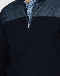 Pullover met halve rits Trinity - Ink Navy