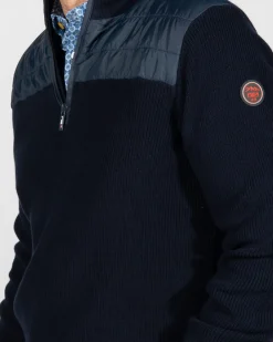 Pullover met halve rits Trinity - Ink Navy