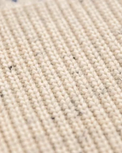 Pullover met halve rits van katoen en wol - Milky Ecru