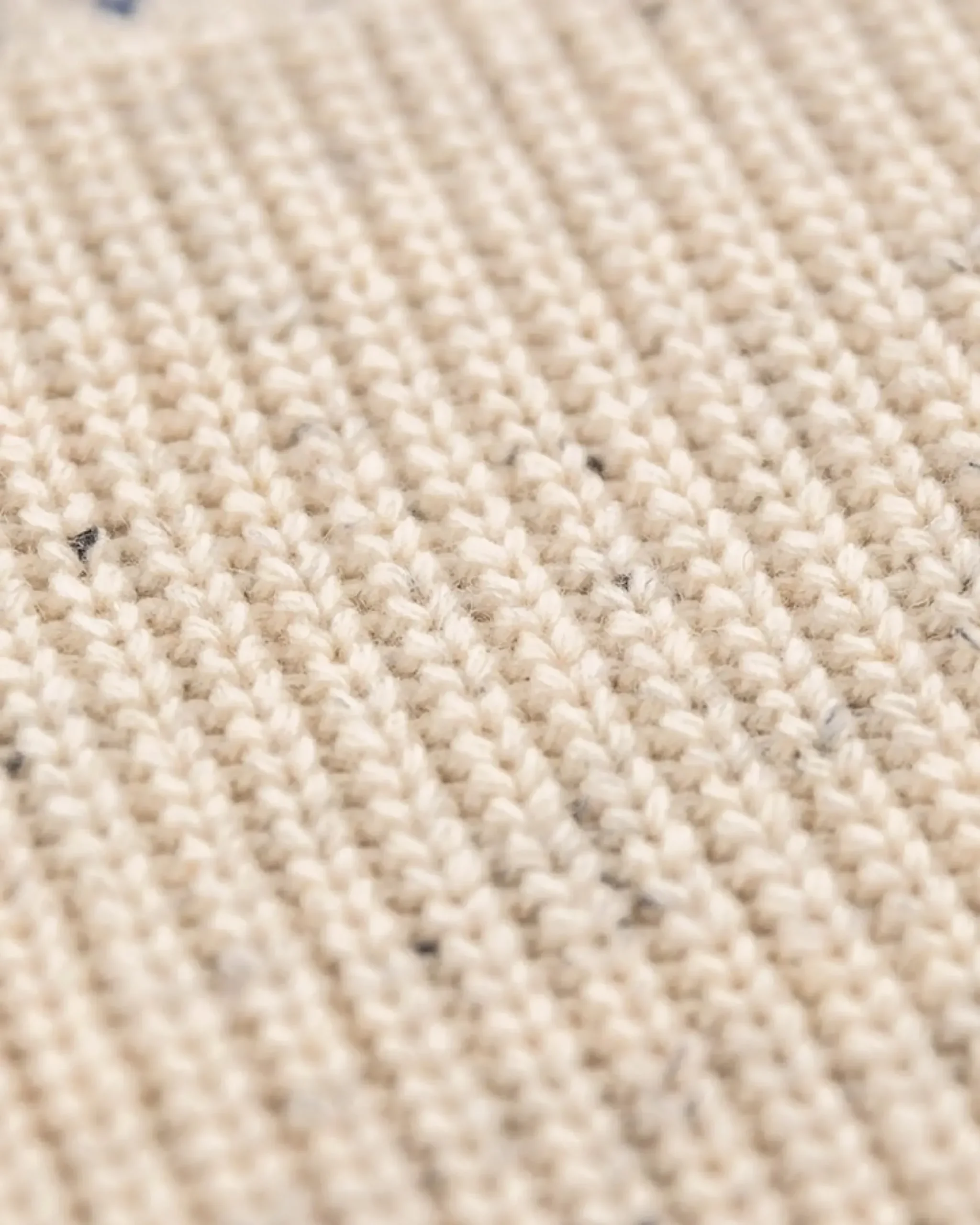 Pullover met halve rits van katoen en wol - Milky Ecru