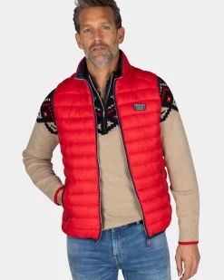 Rode gewatteerde bodywarmer - Reef Red