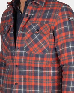 Roodgeruit flannellen gewateerd overhemd - Reef Red