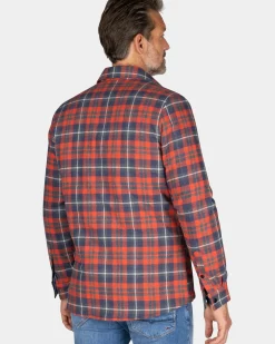Roodgeruit flannellen gewateerd overhemd - Reef Red