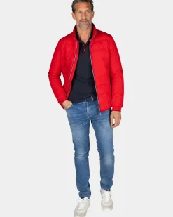 Rood polyester bomberjack - Reef Red