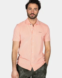 Roze overhemd met korte mouw