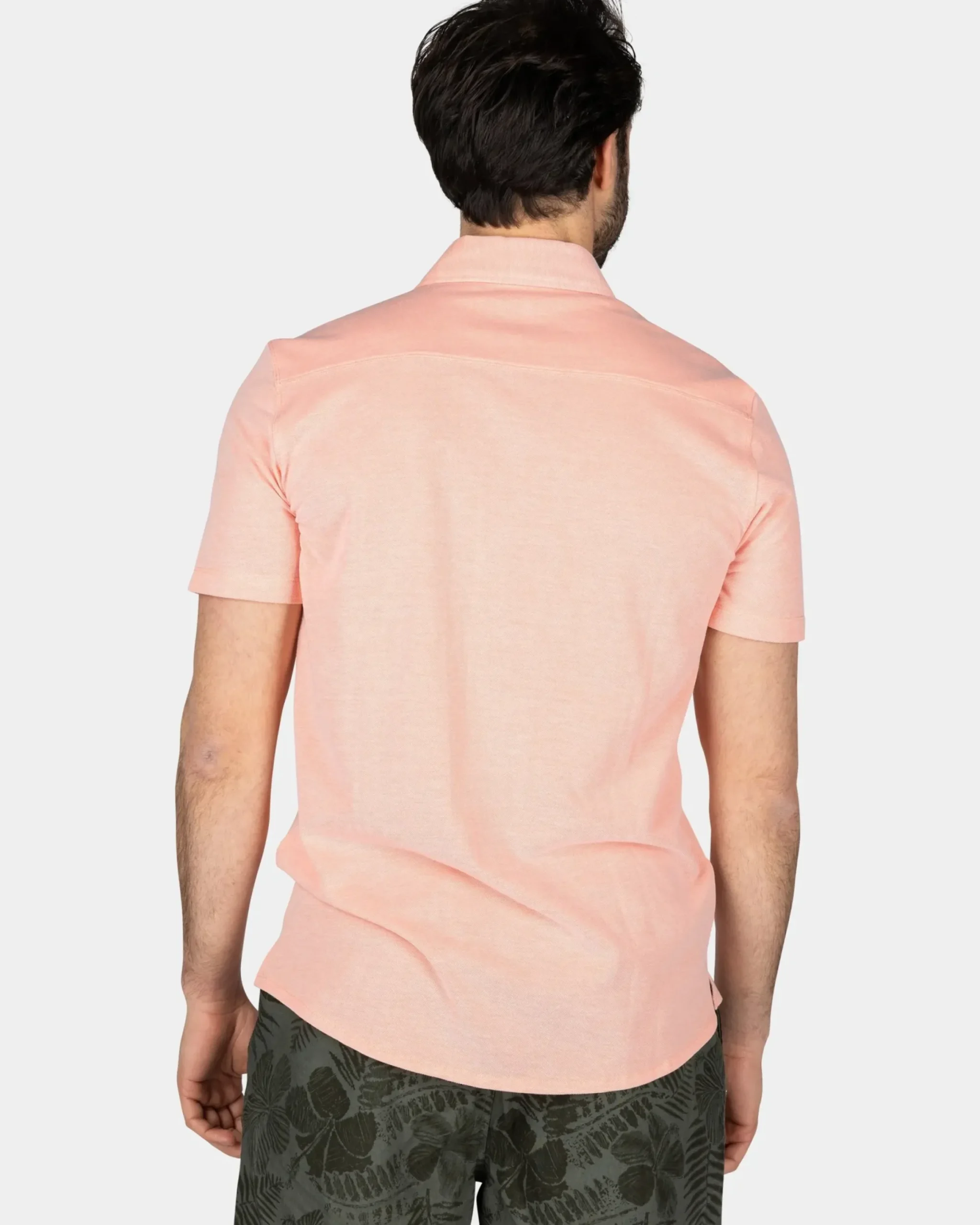 Roze overhemd met korte mouw