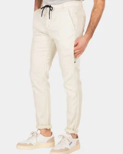 Sportieve effen chino - Cream