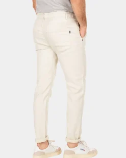Sportieve effen chino - Cream