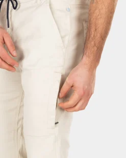 Sportieve effen chino - Cream