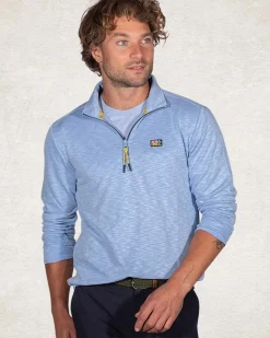 Sportieve sweater met halve rits - Pale Blue