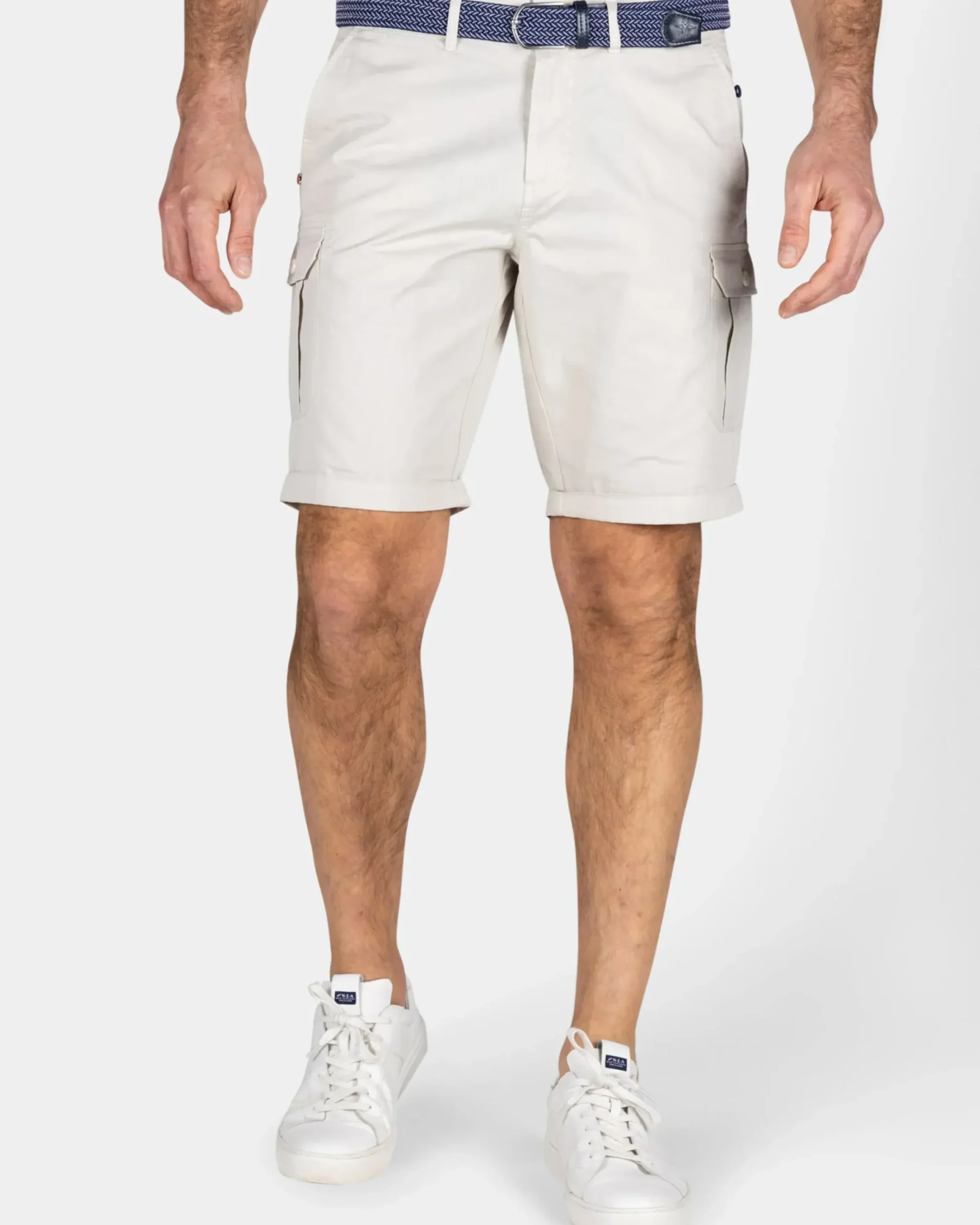 Stoere beige katoenen cargo short
