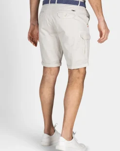 Stoere beige katoenen cargo short