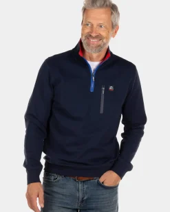 Sweater met halve rits Areare - Reef Navy
