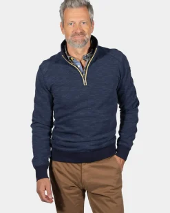 Sweater met halve rits Travers - Ink Navy