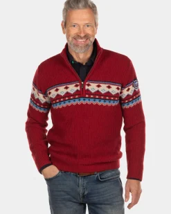 Trui met halve rits Aranga - Cardinal Red