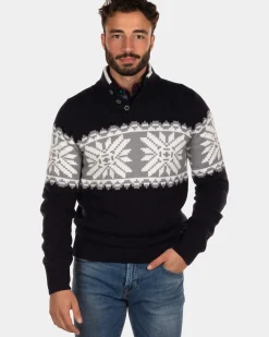 Trui met knopen Oromahoe - Steady Navy