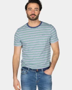 T-shirt met blauwe strepen