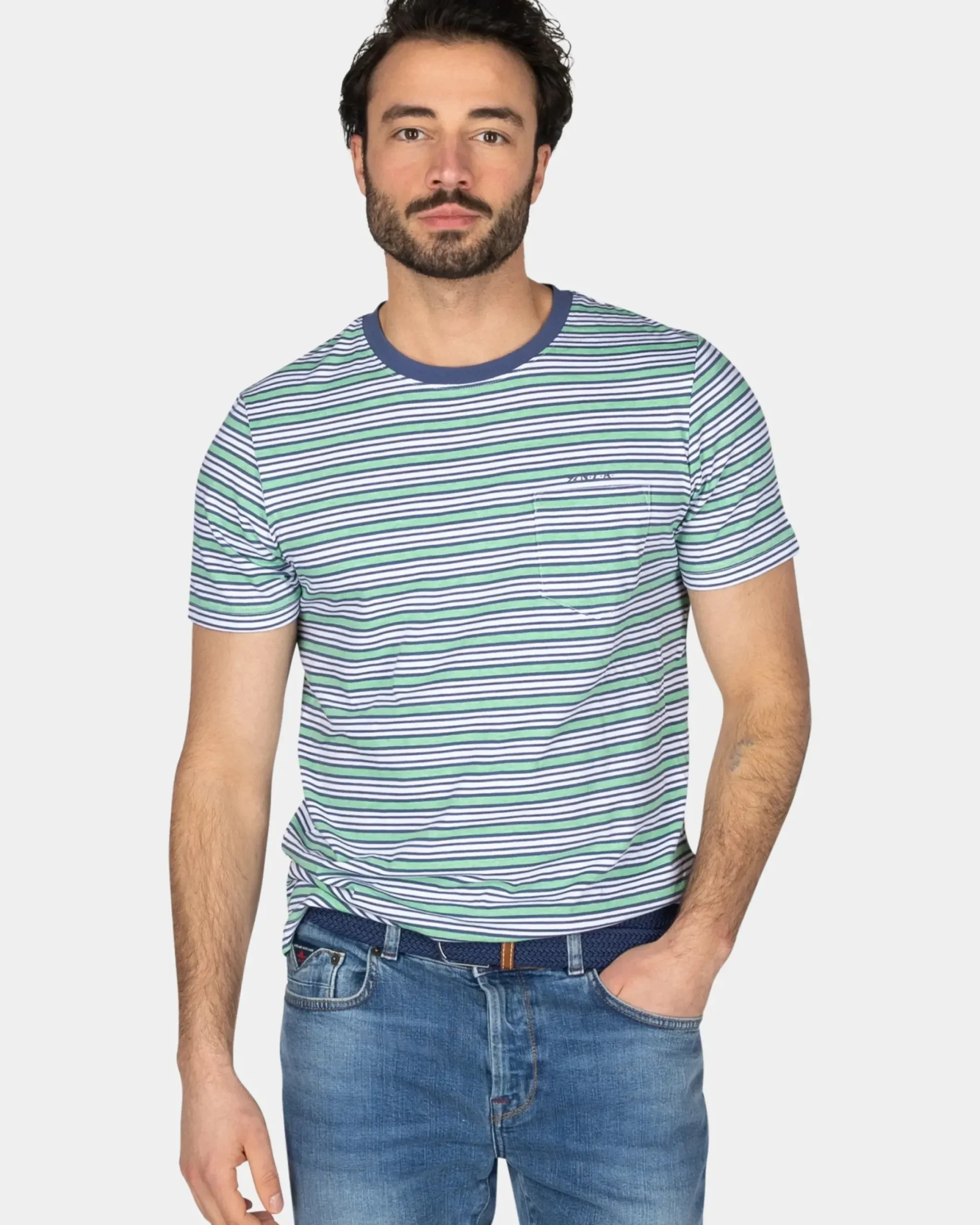 T-shirt met blauwe strepen