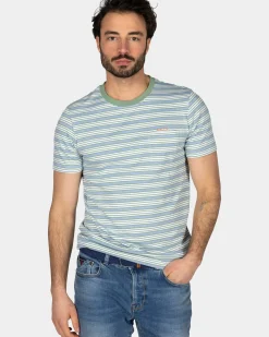 T-shirt met groene strepen