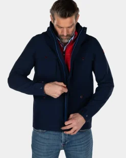 Waterafstotende jas met capuchon - Industrial Navy