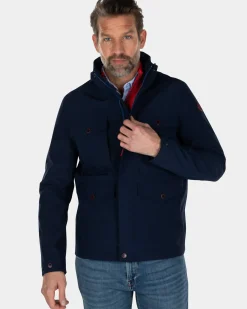 Waterafstotende jas met capuchon - Industrial Navy