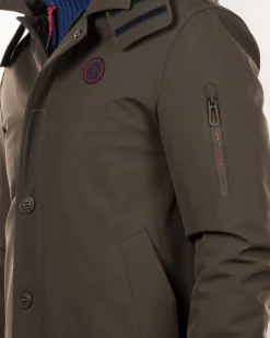 Windproof parka met capuchon - Smoked Green