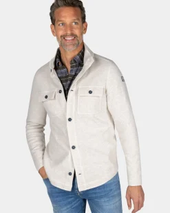 Wit katoenen overshirt - Powder Sand