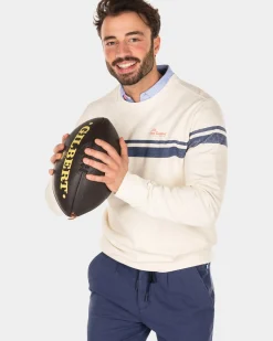 Witte sweater met blauwe streep - Cream
