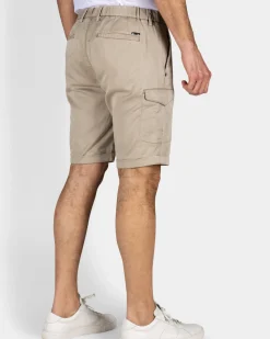 Zandkleurig cargo short met stretch