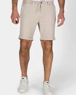 Zandkleurig linnen stretch short