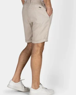 Zandkleurig linnen stretch short