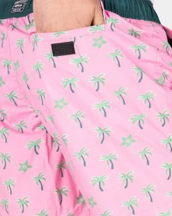 Zwembroek met palmbomen - Bright Pink