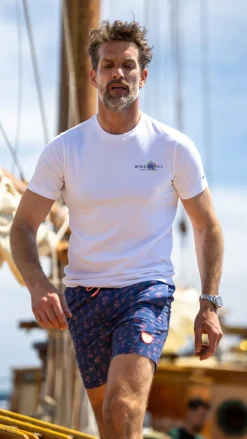 Zwembroek met print - Dusk Navy